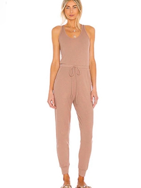 Commando Pants - Commando Mauve Sleeveless Knit Jumpsuit with Drawstring